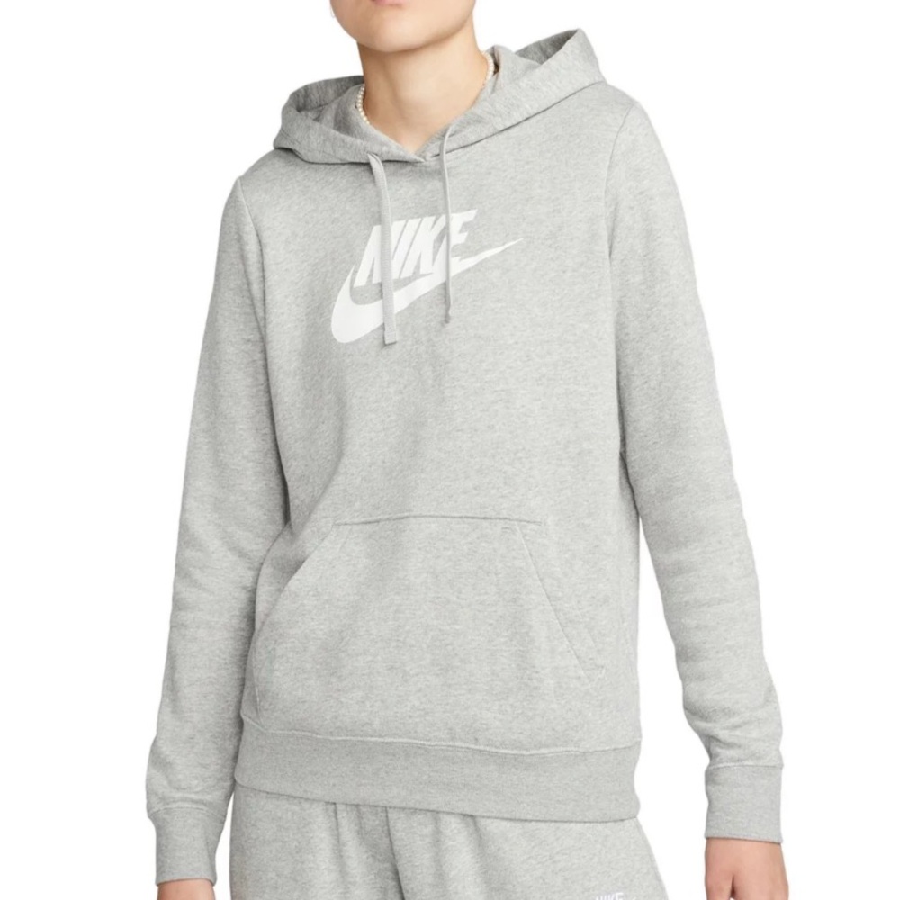 Women's Nike Sportswear Club Large Logo Fleece Hoodie‎ gray size 3X DV5091-063
